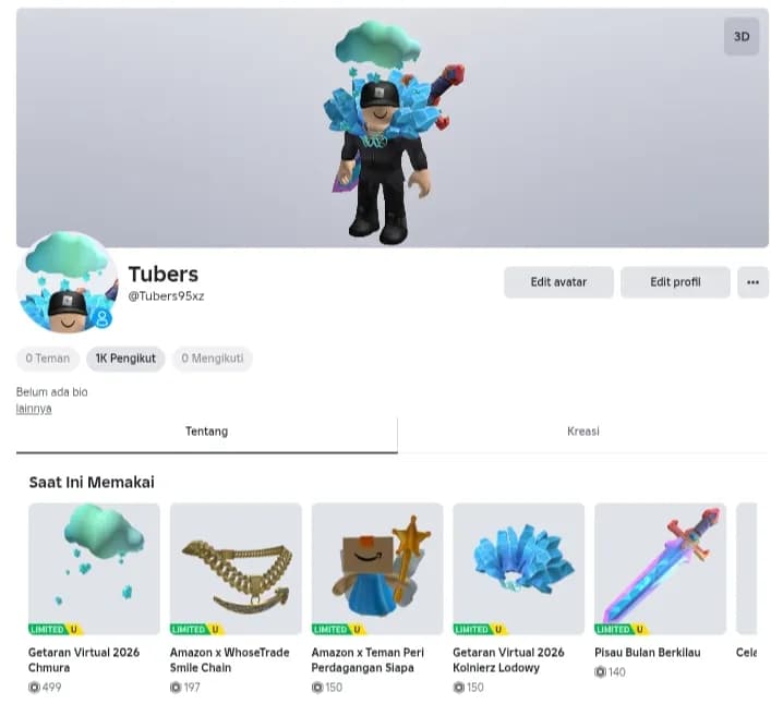 Akun Roblox  + 50+ Barang Limited