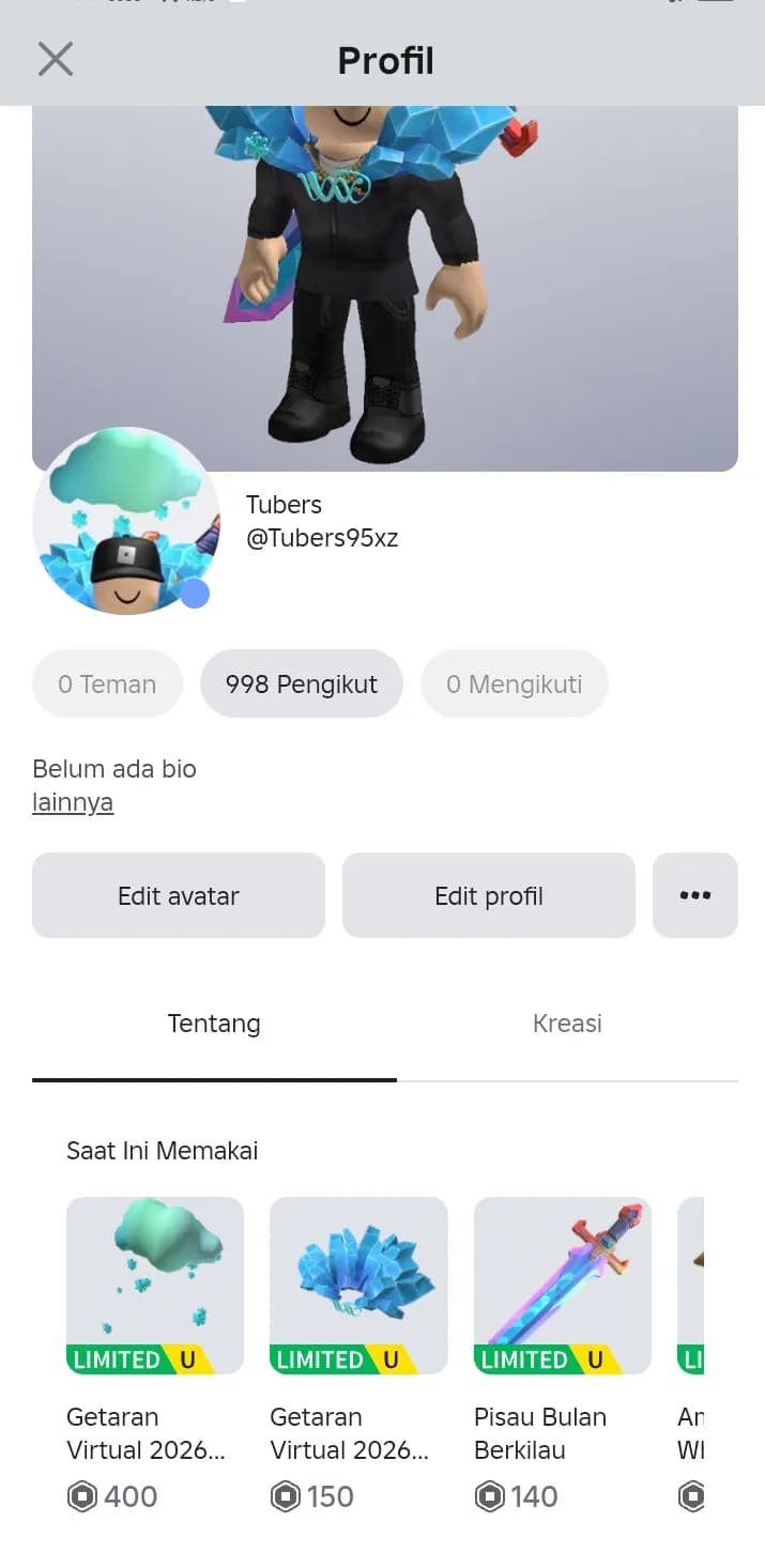Akun Roblox Barang Limited