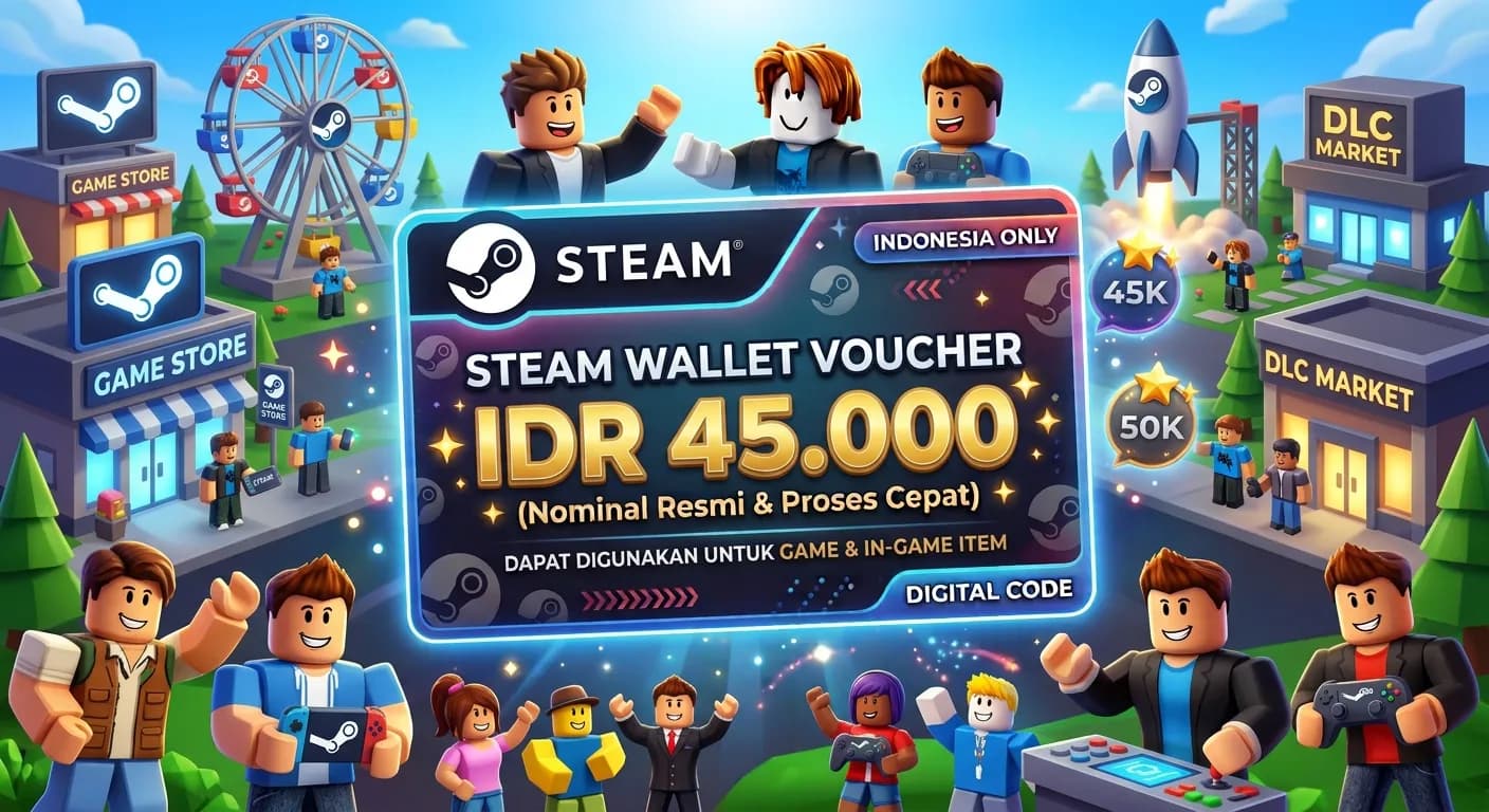 Voucher Steam Wallet IDR 45.000 (Kode Resmi & Proses Cepat)