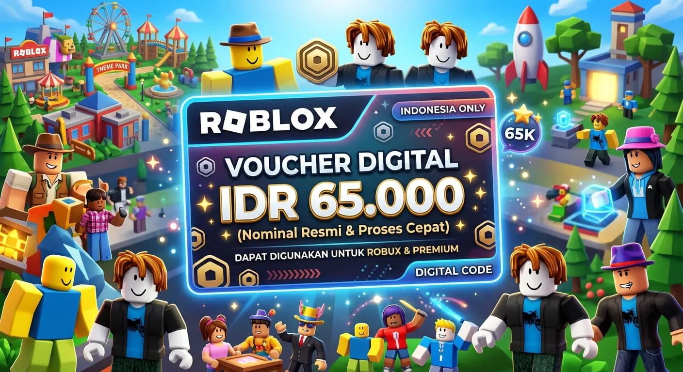Voucher Roblox IDR 65.000 (Nominal Resmi & Proses Cepat)