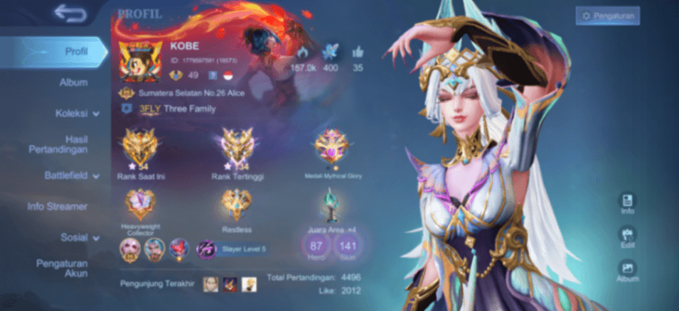Jual akun ml