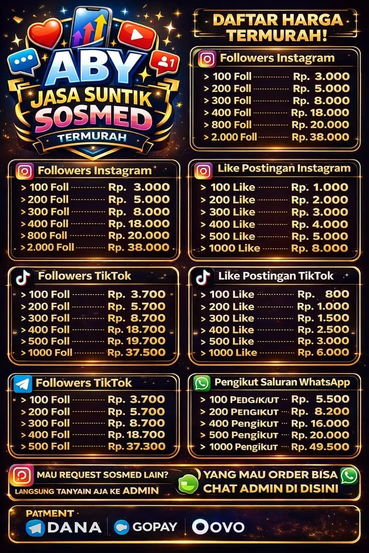 suntik followers & react all sosmed
