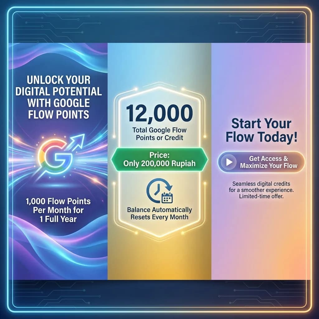 1000 Kredit Google Flow Perbulan Selama 1 Tahun Total 12.000 Point Flow