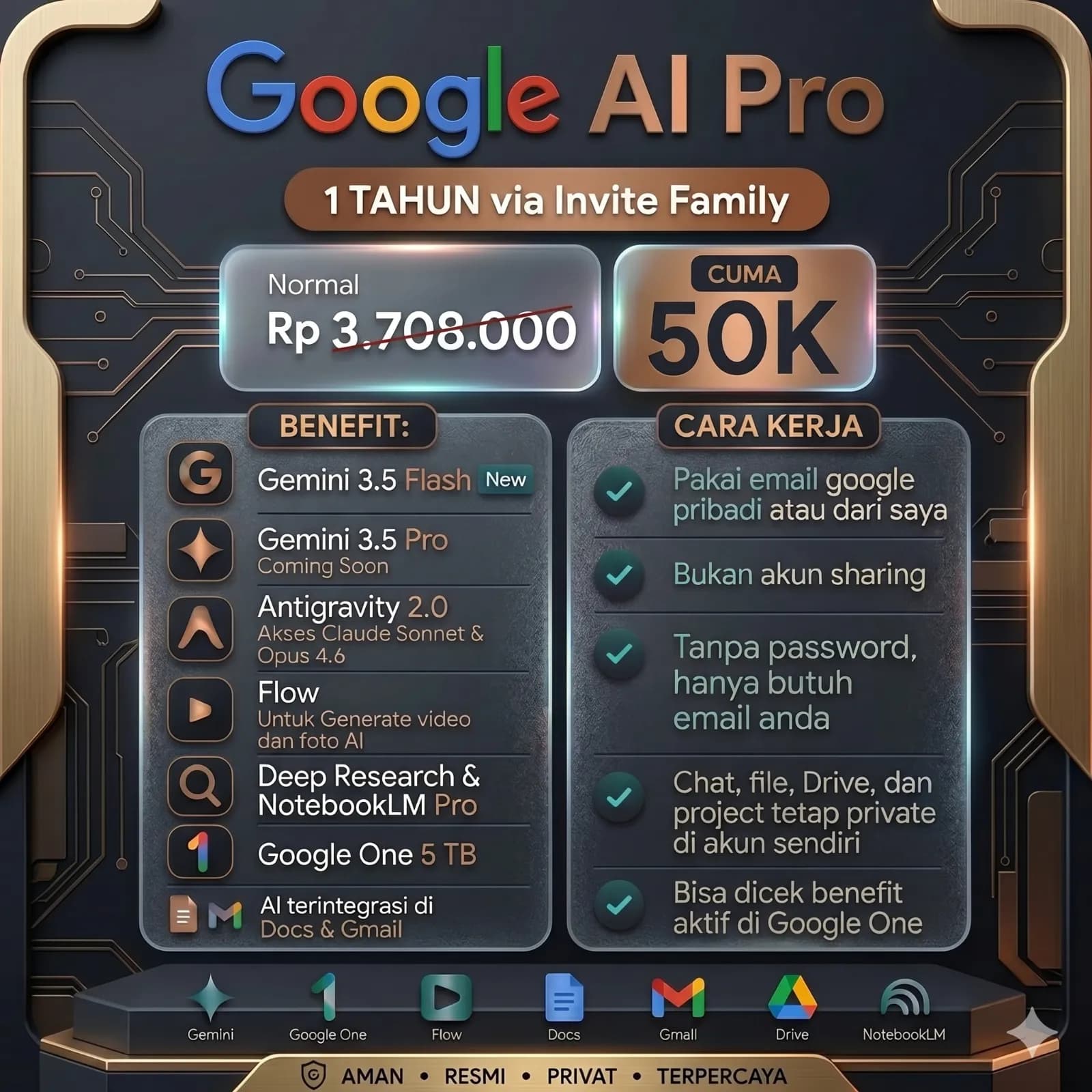Google AI Pro 1 Tahun 