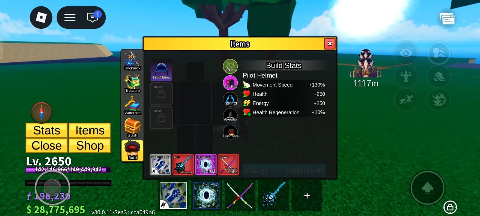 Akun Blox Fruits Level 2650+Permanan portal