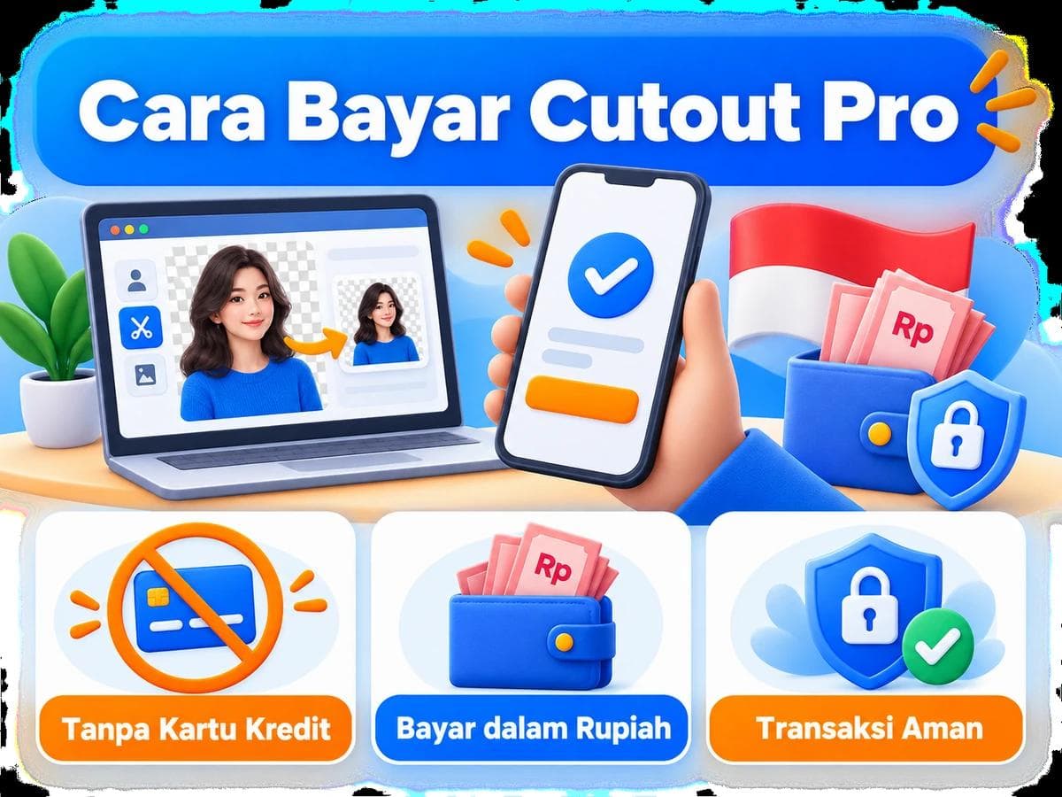 Cara Bayar Cutout Pro dari Indonesia Tanpa Kartu Kredit