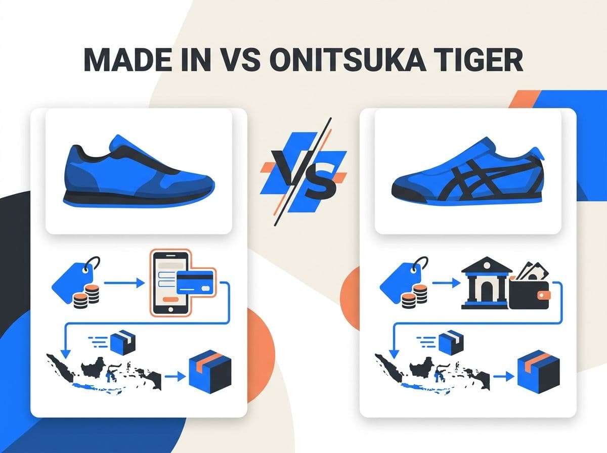 Made in vs Onitsuka Tiger: Harga & Cara Bayar dari Indonesia
