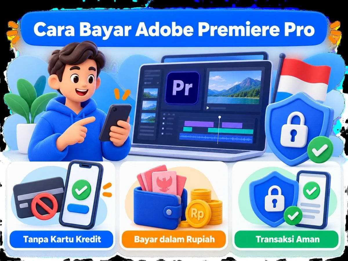 Cara Bayar Adobe Premiere Pro dari Indonesia Tanpa Kartu Kredit