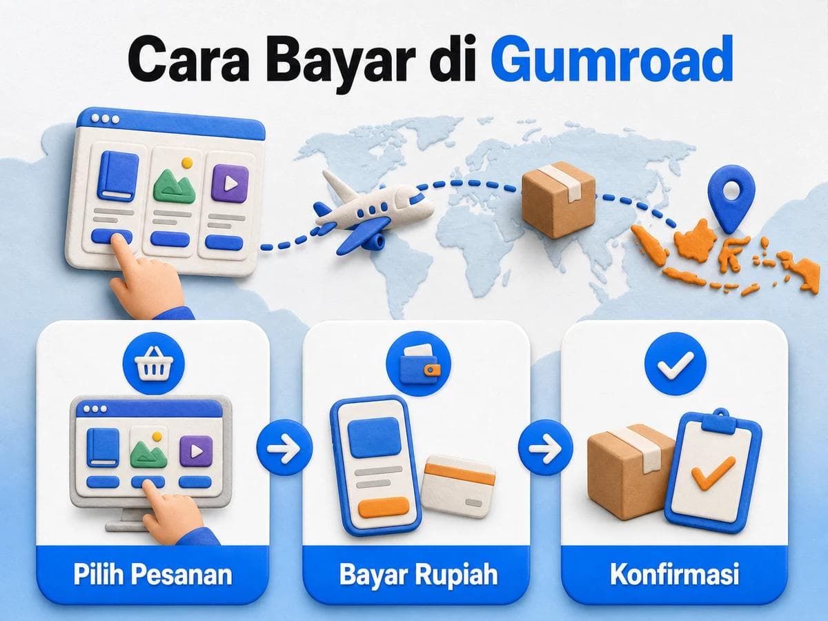 Cara Belanja dan Bayar di Gumroad dari Indonesia