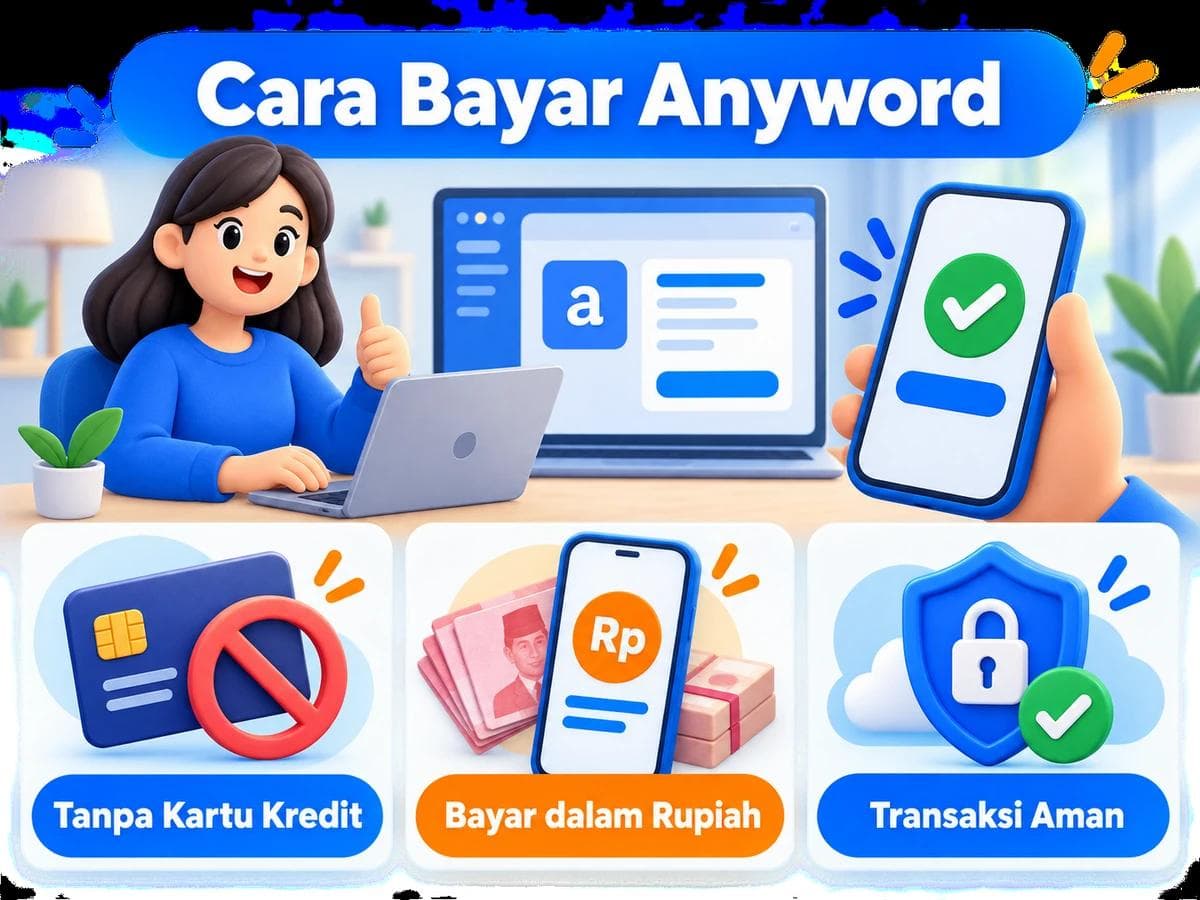 Cara Bayar Anyword dari Indonesia Tanpa Kartu Kredit