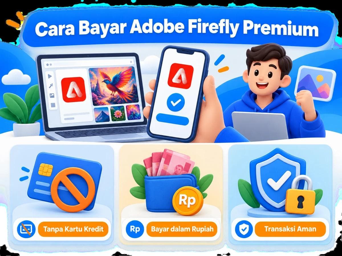 Cara Bayar Adobe Firefly Premium dari Indonesia Tanpa Kartu Kredit
