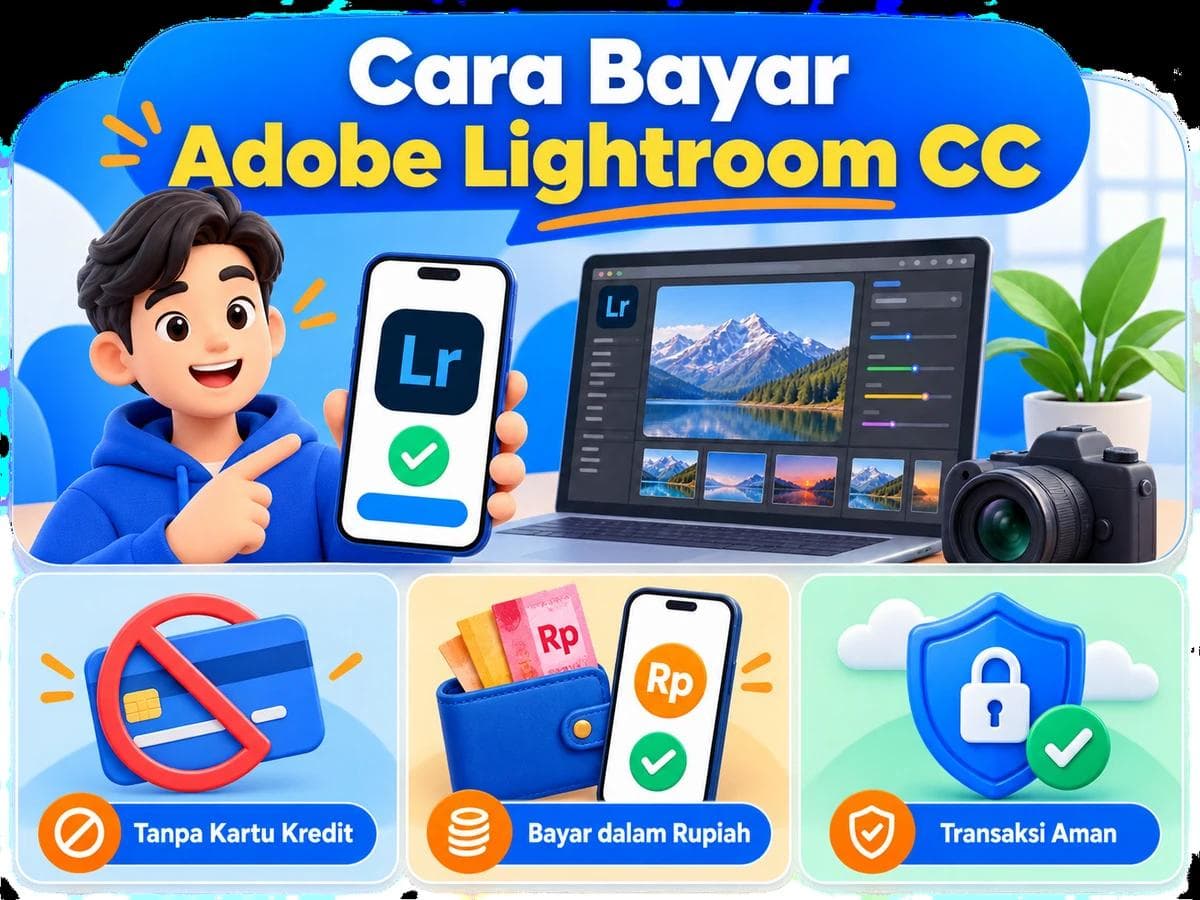 Cara Bayar Adobe Lightroom CC dari Indonesia Tanpa Kartu Kredit