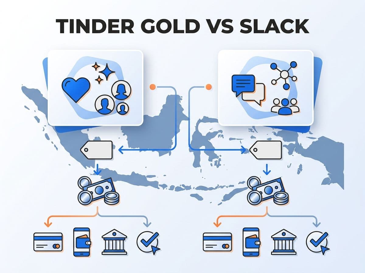 Tinder Gold vs Slack Pro: Harga dan Cara Bayar dari Indonesia