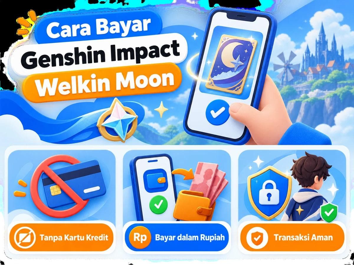 Cara Bayar Genshin Impact Welkin Moon dari Indonesia Tanpa Kartu Kredit