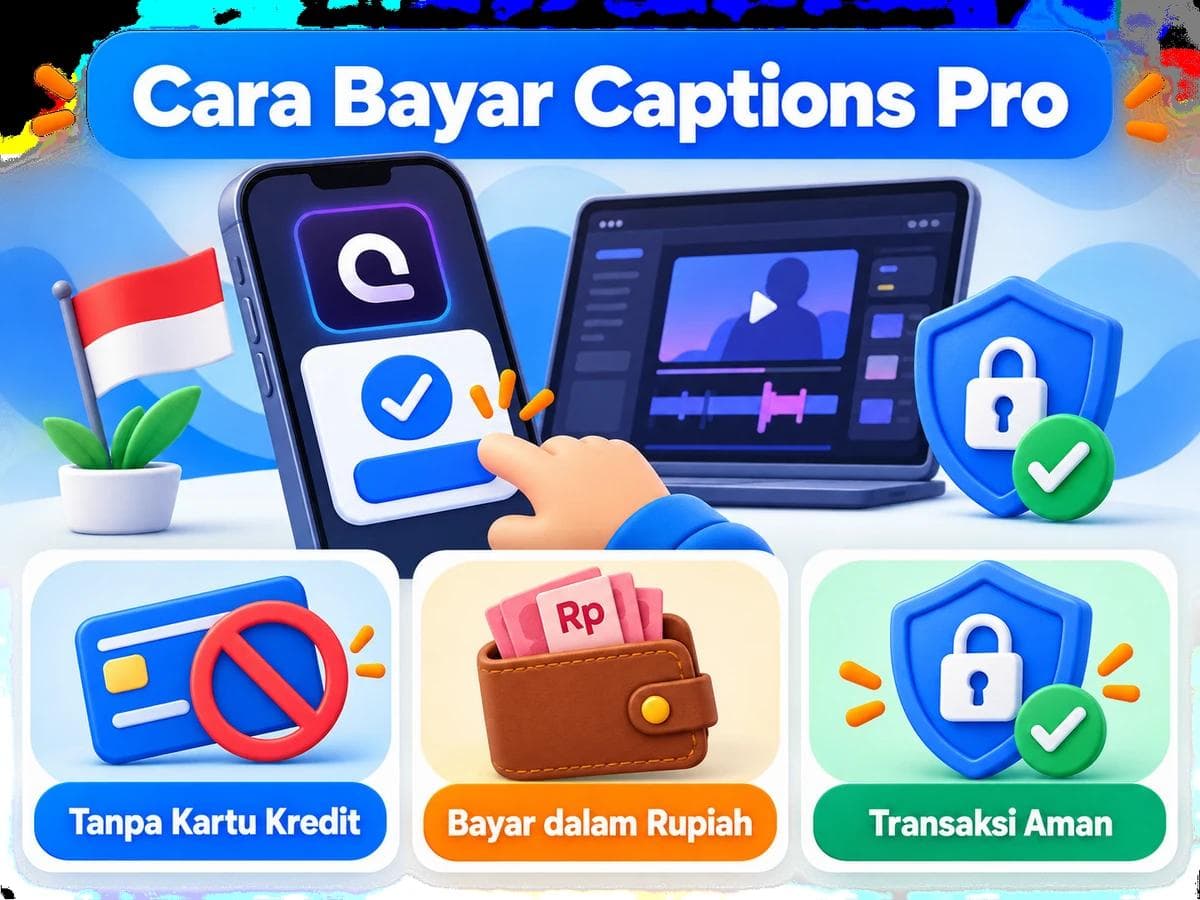 Cara Bayar Captions Pro dari Indonesia Tanpa Kartu Kredit