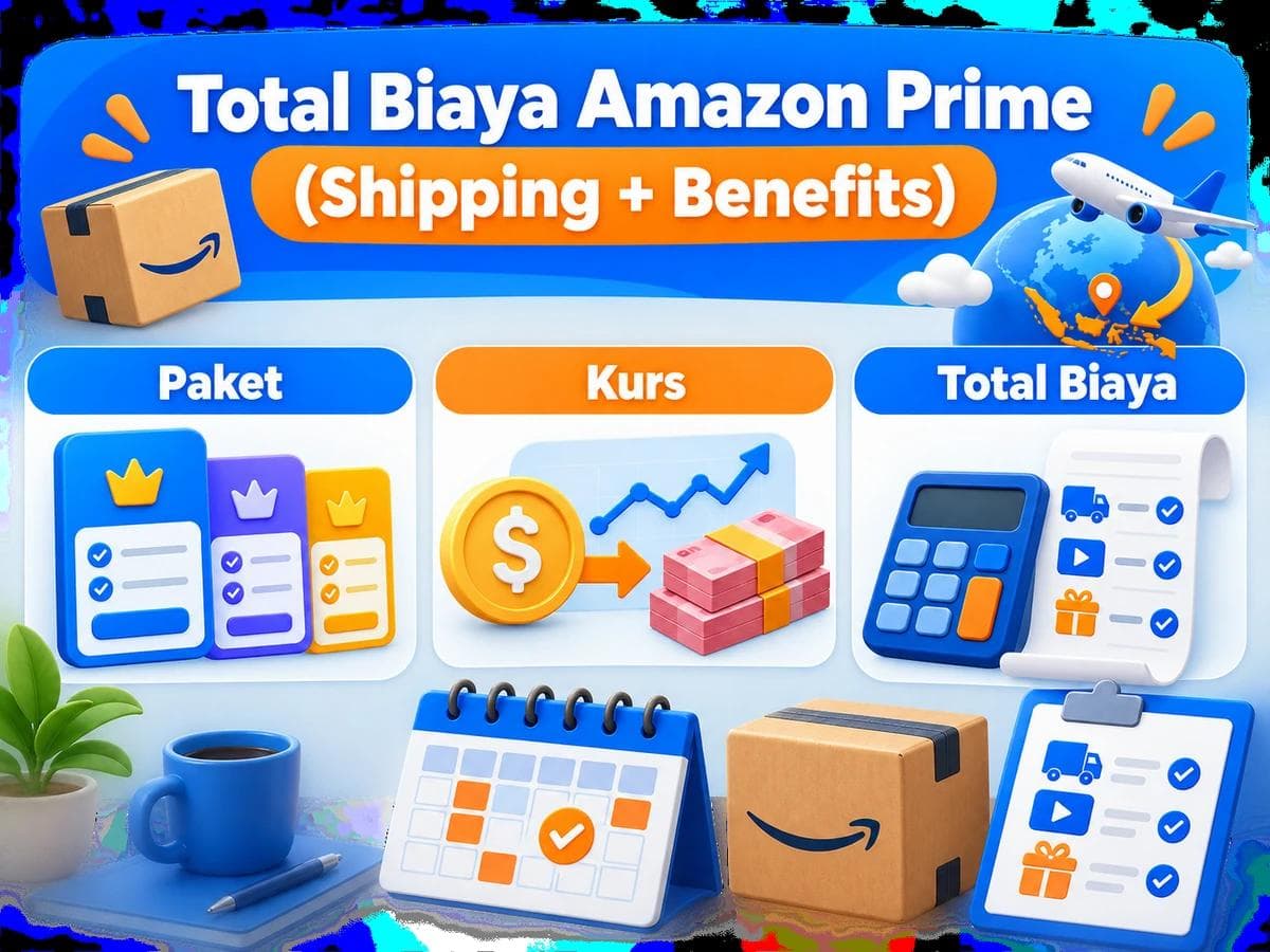 Total Biaya Amazon Prime (Shipping + Benefits) Setahun dari Indonesia