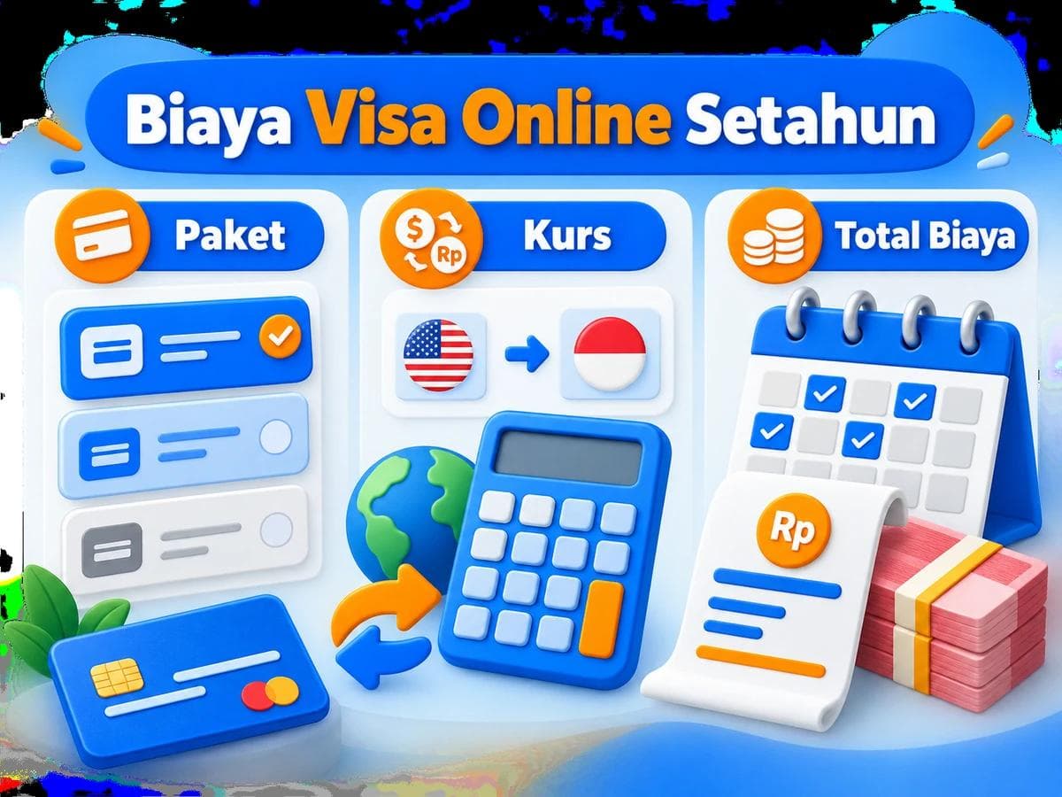 Berapa Total Biaya Langganan Visa Online Setahun dari Indonesia