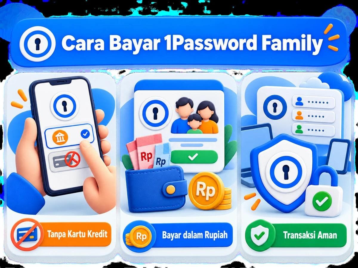 Cara Bayar 1Password Family dari Indonesia Tanpa Kartu Kredit