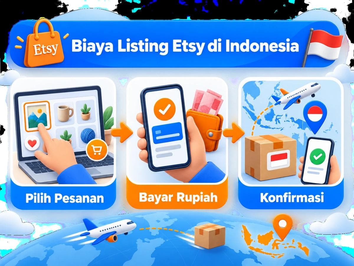 Biaya Listing Etsy di Indonesia: Cara Bayar & Total Rupiah