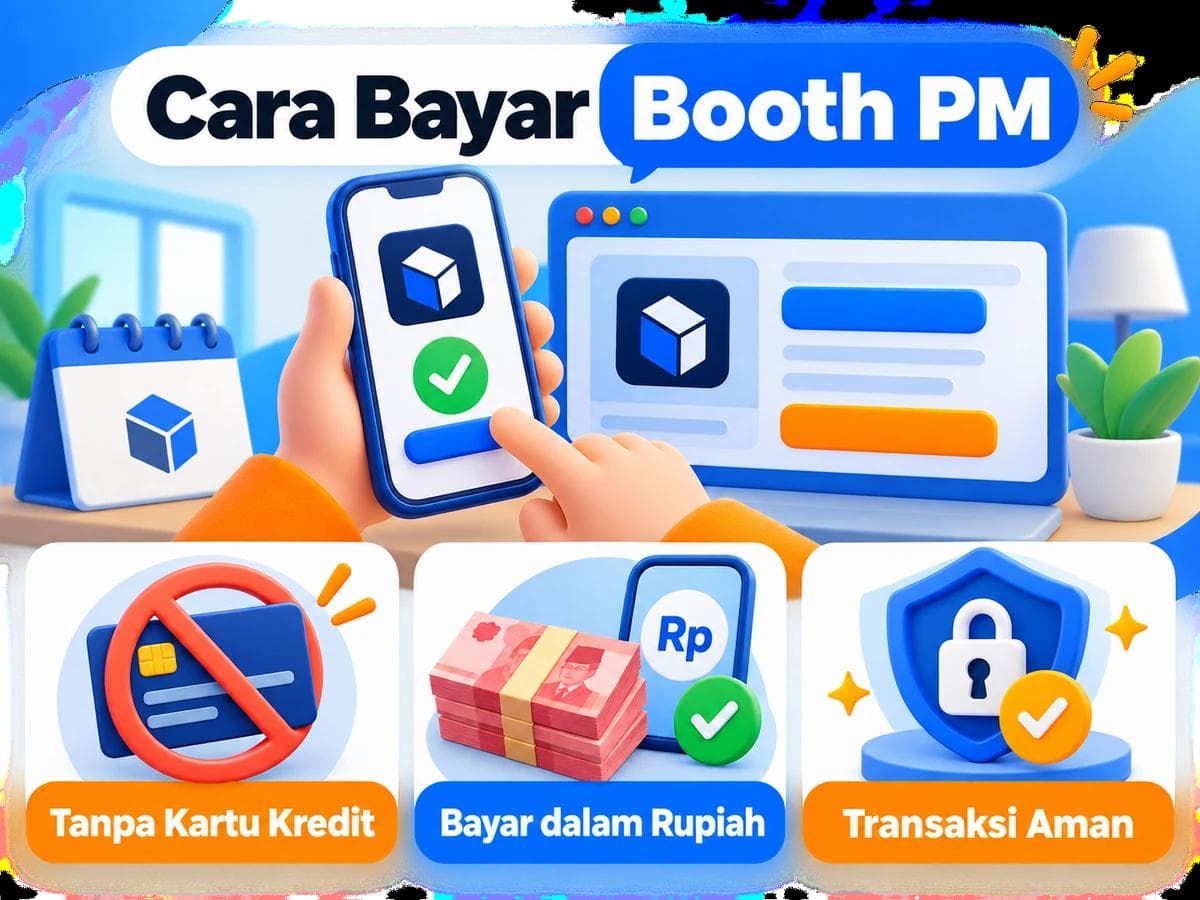 Cara Bayar Booth PM dari Indonesia Tanpa Kartu Kredit
