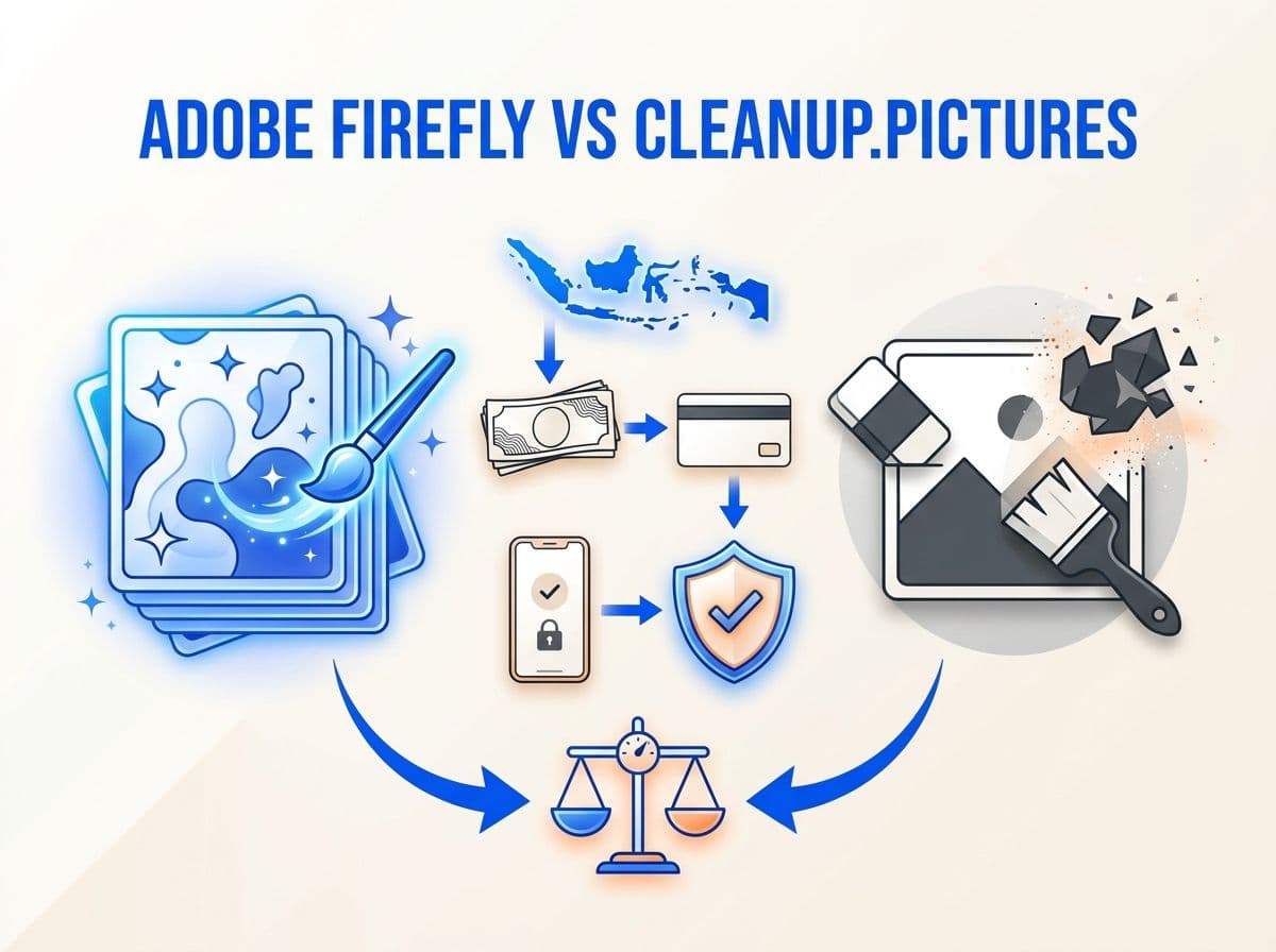 Adobe Firefly Premium vs Cleanup.pictures Pro: Harga & Bayar dari Indonesia