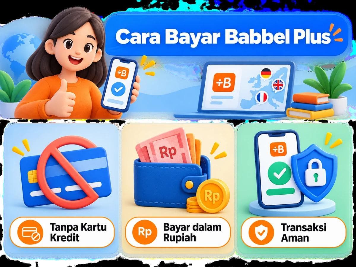 Cara Bayar Babbel Plus dari Indonesia Tanpa Kartu Kredit