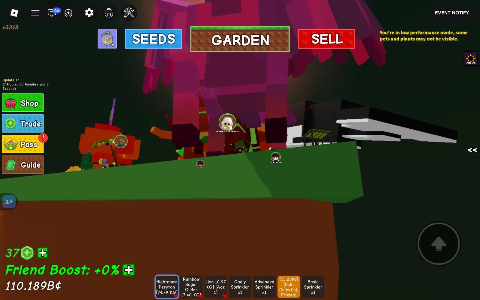 Grow a garden- nightmare peryton