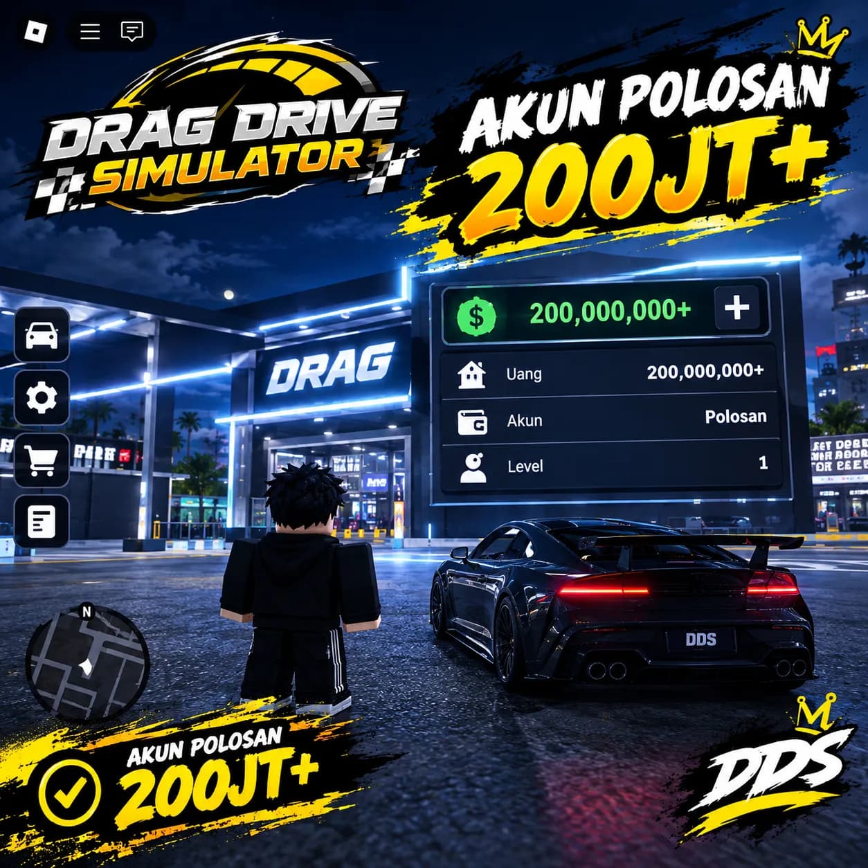akun polosan isi 200jt++ murmer {drag drive simulator}